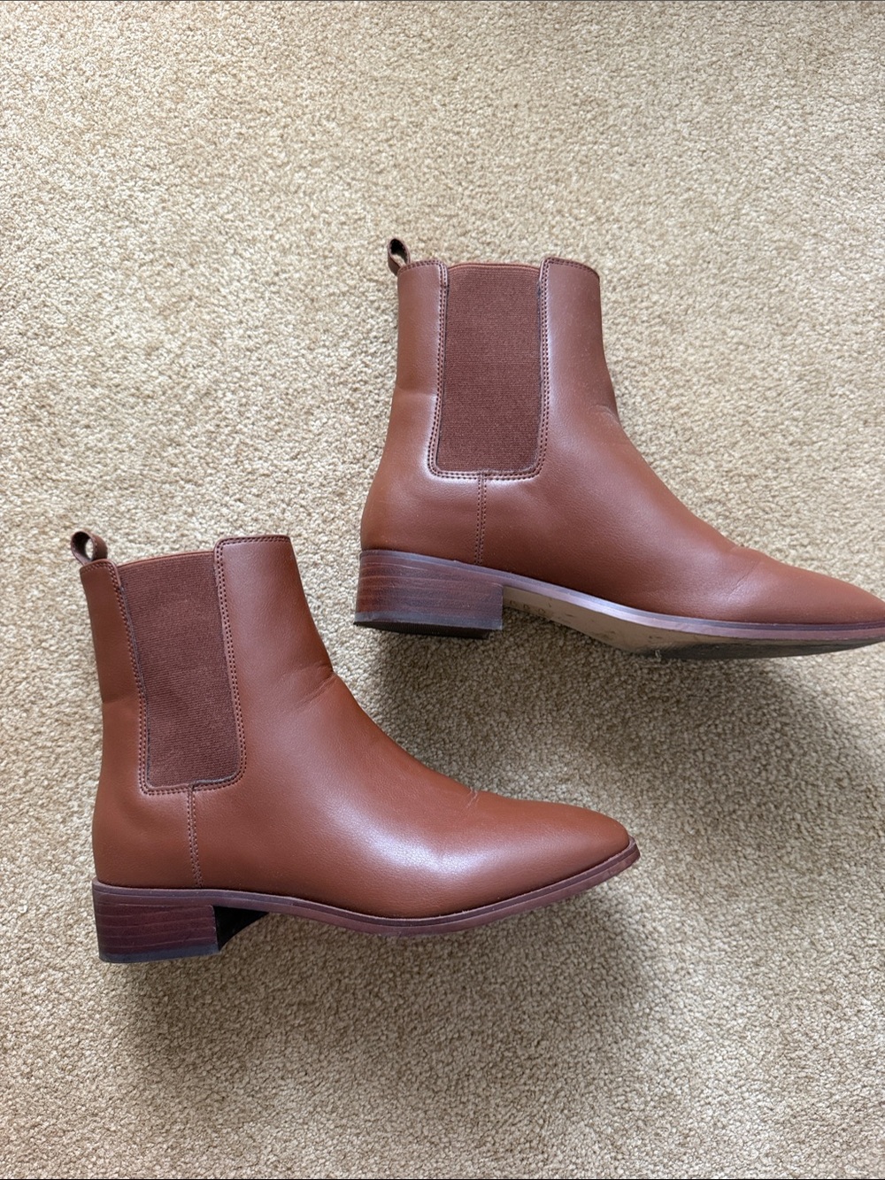 J. Crew Brown Leather Chelsea Boots